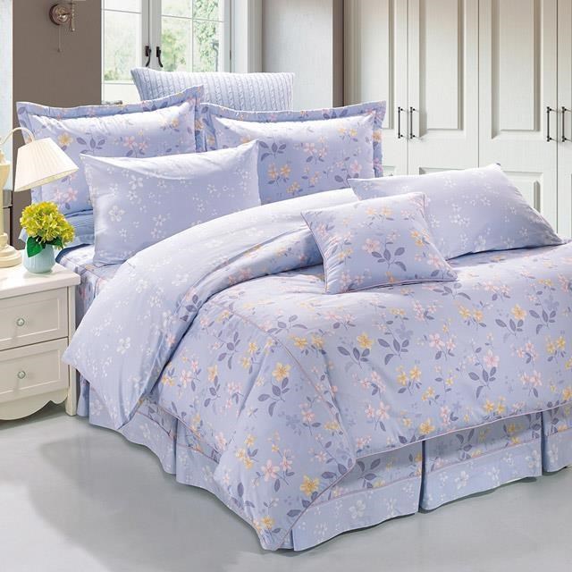 【寢室物語】艾菈花園紫色美國棉七件式床罩組