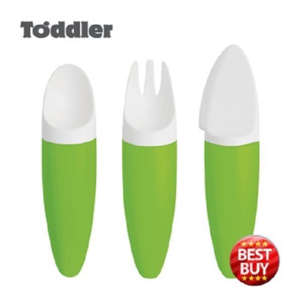 Fabricators Toddler 丹麥製造 北歐嬰兒刀叉湯匙組 訓練幼兒自握湯匙（奇異果綠）