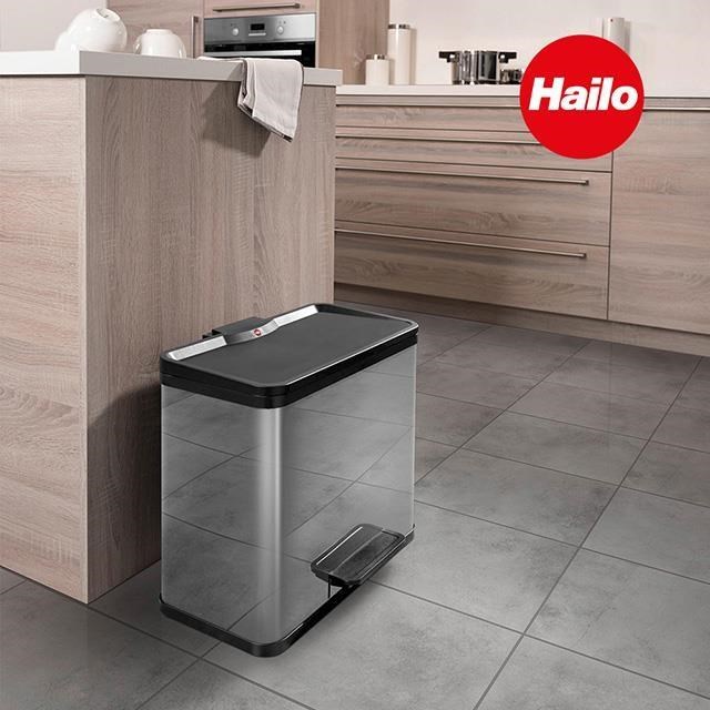【Hailo】德國 öko trio Plus L 不鏽鋼分類桶-3x9L