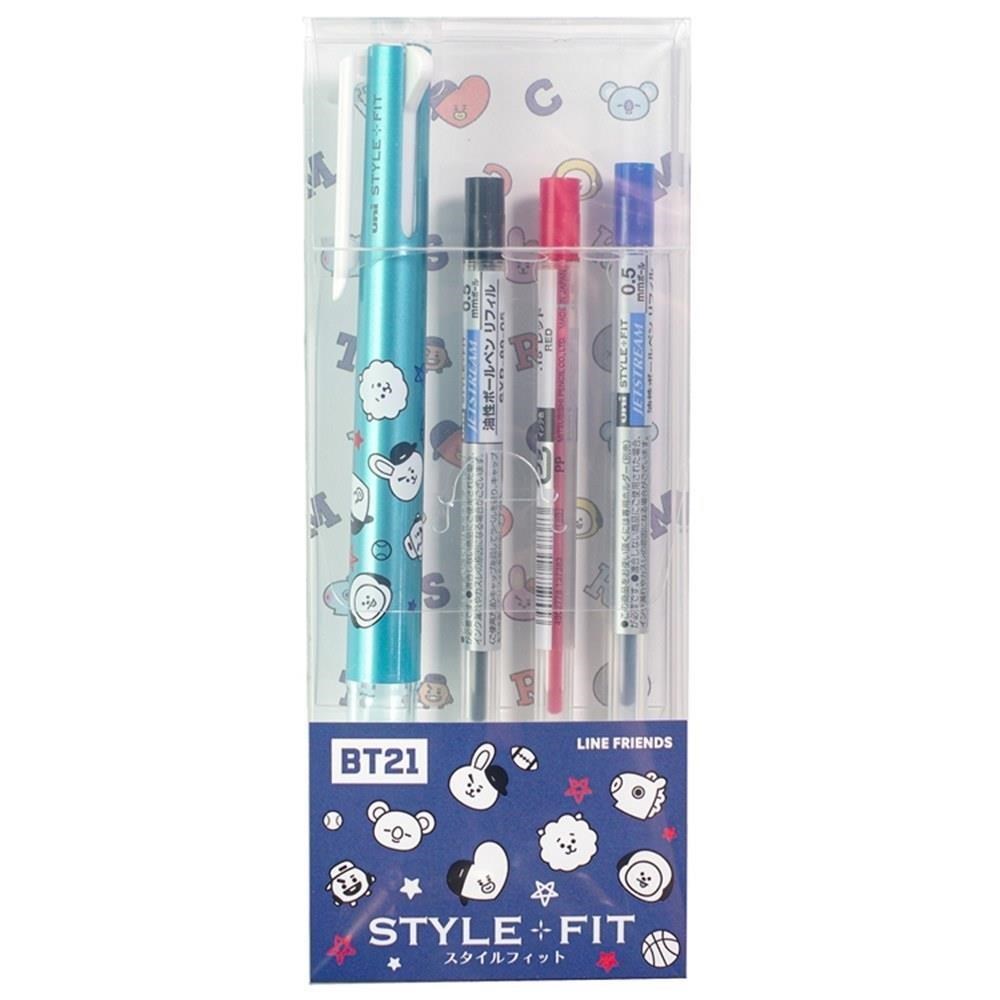 ENSKY防防彈少年團BT21正版STYLE+FIT機能筆3色0.5mm原子筆457990極速JETSTREAM