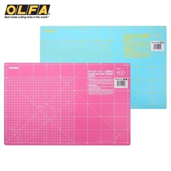日本OLFA雙面拼布墊RM-IC-C防滑裁切墊A3切割墊(厚0.15mm;2種尺規)割布墊美工作墊