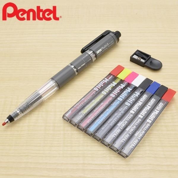 日本Pentel八合一Super Multi 8色鉛筆機能筆組2mm筆芯PH803ST複合式製圖筆飛龍繪圖筆
