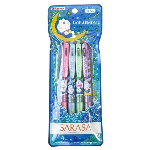 日本ZEBRA哆啦A夢SARASA珠光CLIP夾式4色1.0mm原子筆組860 2140 06小叮噹機能筆
