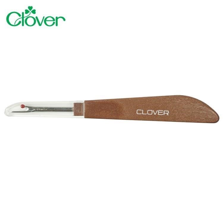 日本可樂牌Clover木柄快速小拆線器鈕扣刀21-501拆線刀(附蓋)拼布洋裁縫紉工具