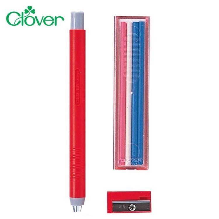 日本可樂牌Clover自動粉土筆組24-091粉筆(含粉土筆替芯4入和削鉛筆器)裁縫紉消失筆