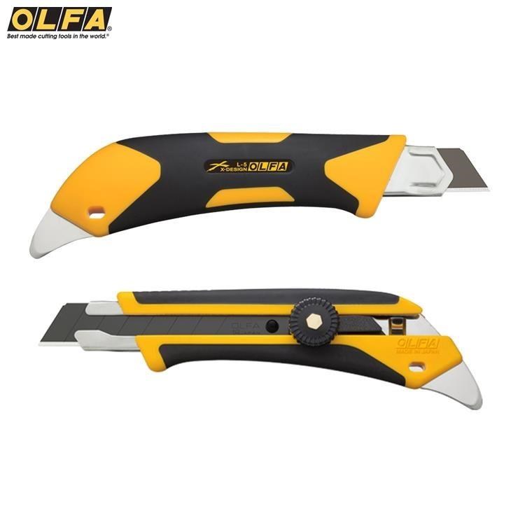 日本製OLFA X系列舒適握把多功能18mm刀片大型美工刀開箱刀L-5(防滑/掛洞)切割刀
