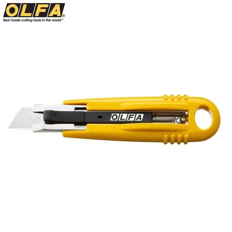 日本OLFA安全工作刀安全美工刀SK-4/24開箱工具刀(自動收回刀片)倉庫作業安全刀
