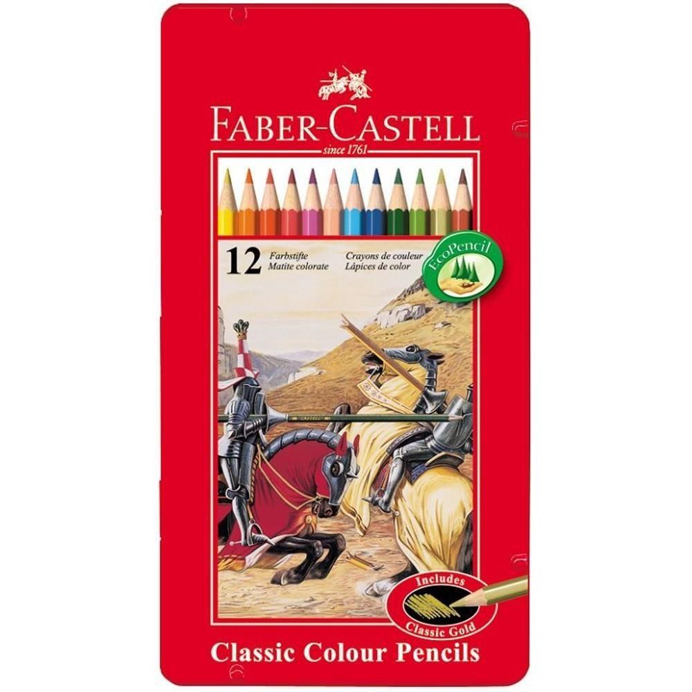 FABER-CASTELL輝柏 油性彩色鉛筆 12色（鐵盒） /盒 115844