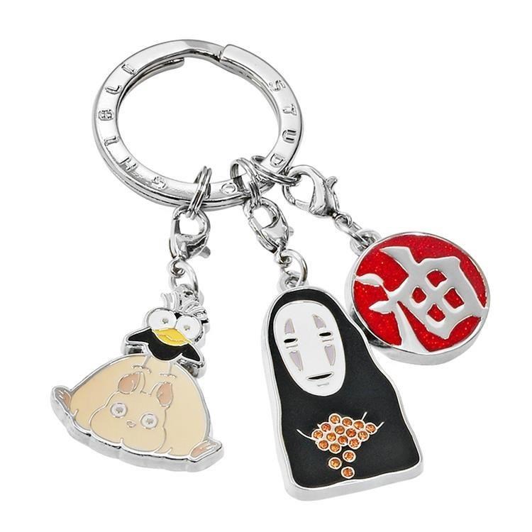 日本Seisen清泉株式會社神隱少女水鑽黃金屬掛飾3環鑰匙圈JH-22(可分開吊飾)