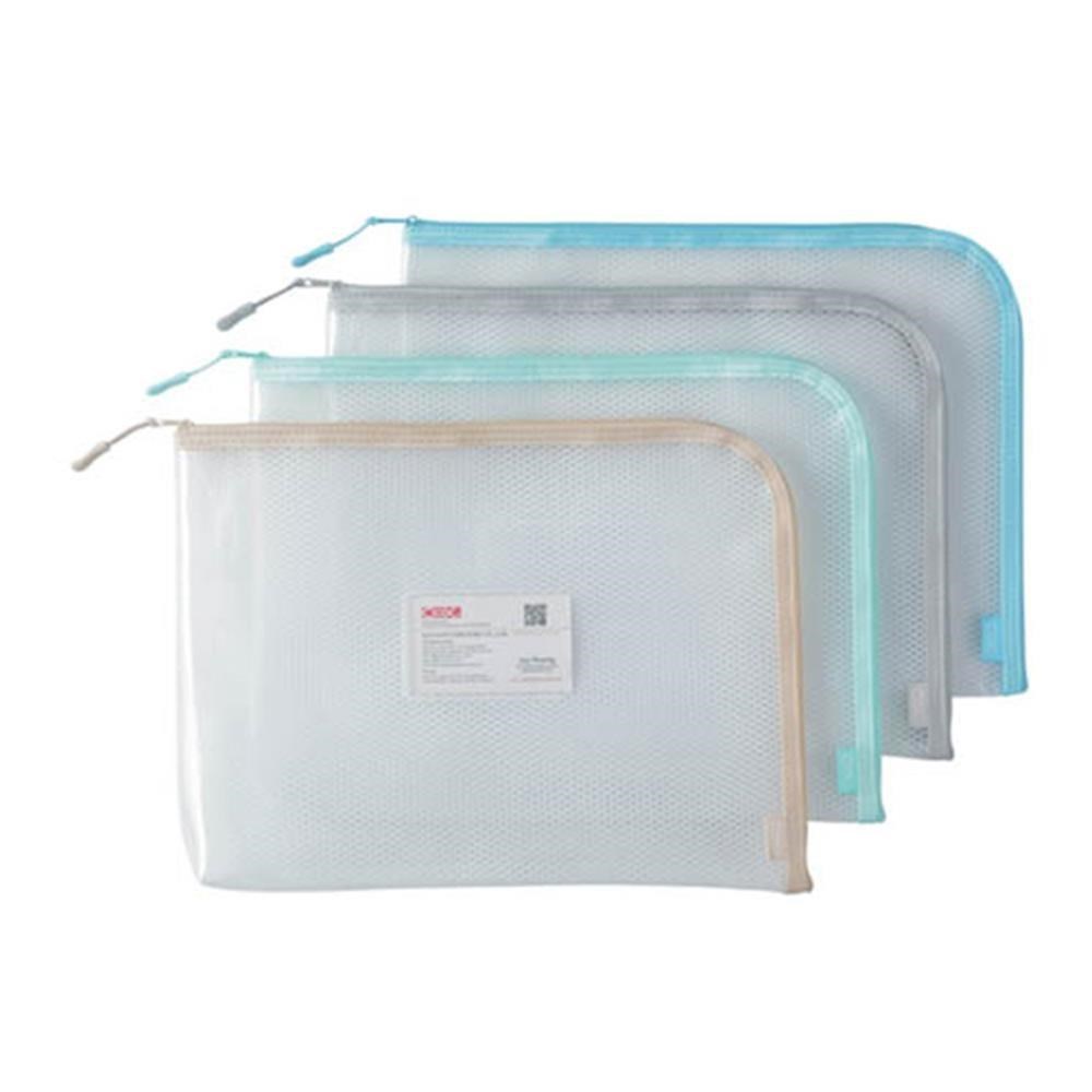 COX 三燕 A4 L型拉鍊收納袋 附名片袋 顏色隨機 6個 /組 NO.0264H