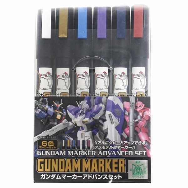 日本MR.HOBBY鋼普拉筆鋼彈筆進階6色彩色筆套組GMS-124平頭郡氏GUNZE彩繪筆GSI