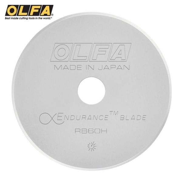 OLFA超耐久鎢鋼刀片拼布刀用圓形刀片RB60H-1(60mm圓形替刃)適RTY-3/G/NS/DX滾輪式