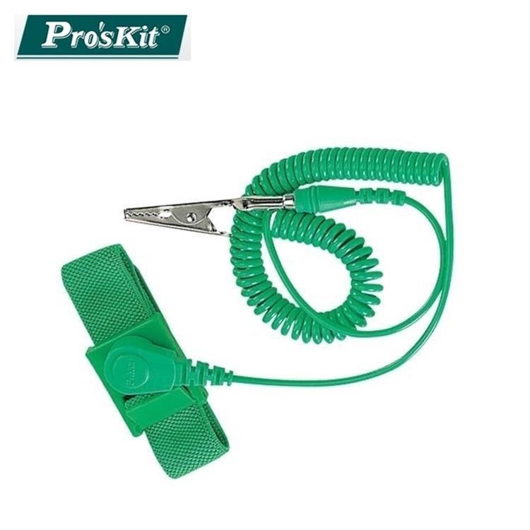 台灣ProsKit寶工可調式壓扣鬆緊帶防靜電手環8PK-611D(接地線長10呎/3米;導電紗)