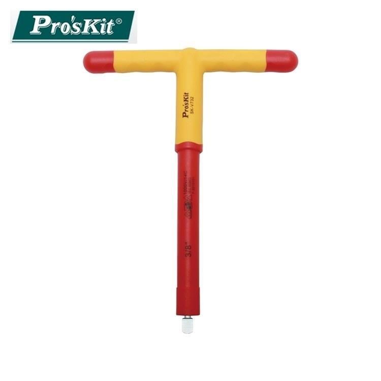 臺灣ProsKit寶工VDE1000VT型扳手SK-V732(3/8,全長200mm;雙色手柄,耐高壓