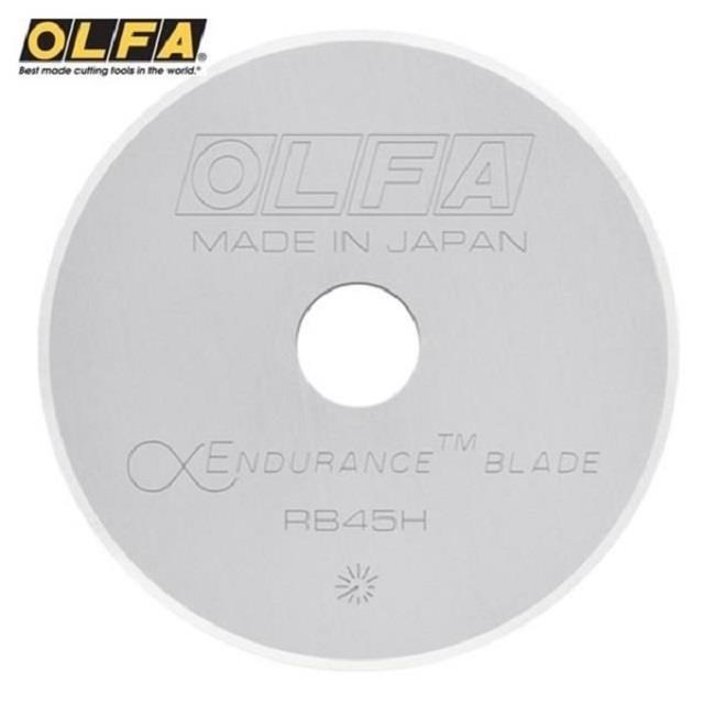 OLFA耐久型鎢鋼刀片圓形刀片RB45H-1(45mm圓形替刃)適RTY-2/G/DX/NS/C/PIK圓型刀片