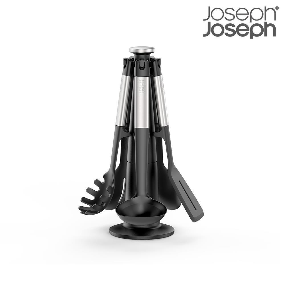 【Joseph Joseph】 Elevate系列 不沾桌矽膠料理鏟杓5件組(附旋轉底座)