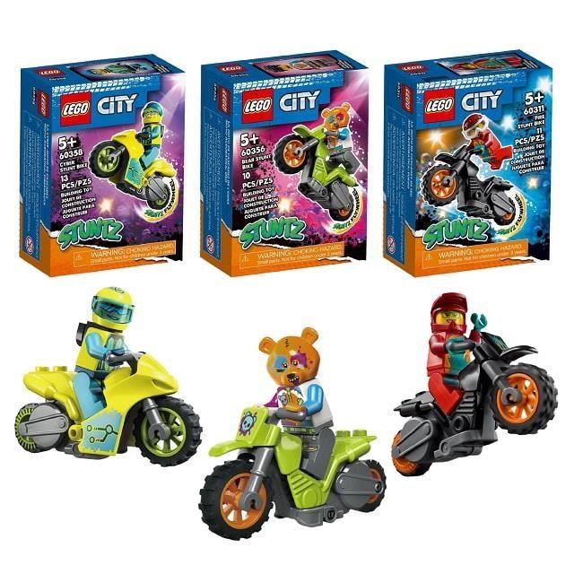 【LEGO 樂高超值組】City系列-60356大熊特技+60358網路特技+60311火焰特技摩托車