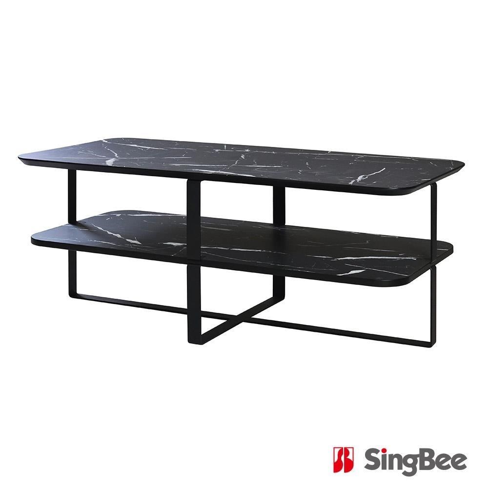 SingBee 欣美 石紋方型雙層茶几CT1260S(子母茶几 咖啡桌 客廳桌 桌子 置物桌)