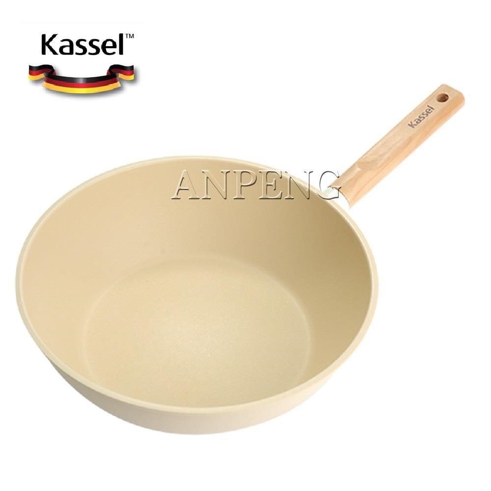 韓國Kassel 珍珠陶瓷深型不沾炒鍋-28cm(瓦斯爐、電磁爐適用款)