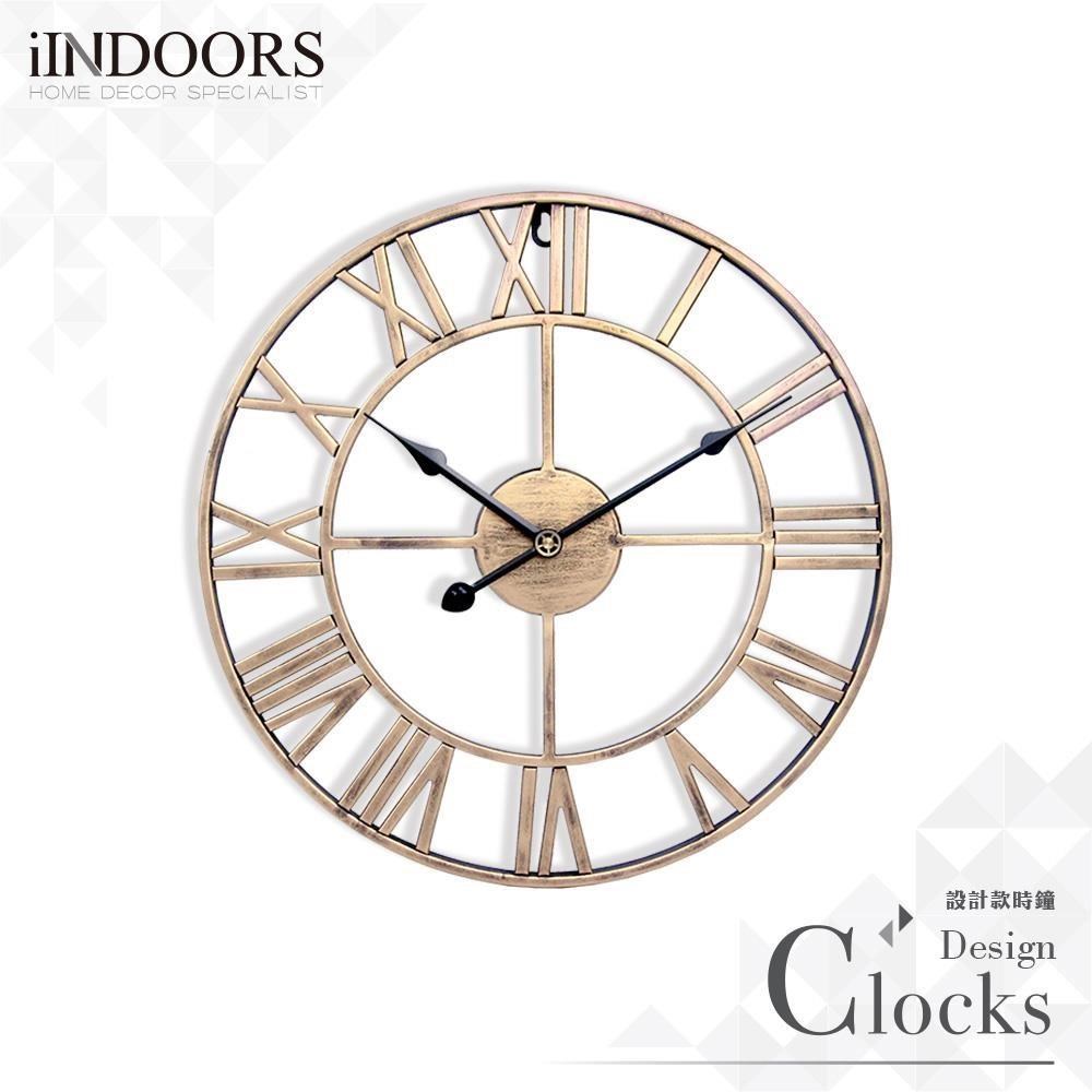工業設計時鐘-仿鏽黑針40cm