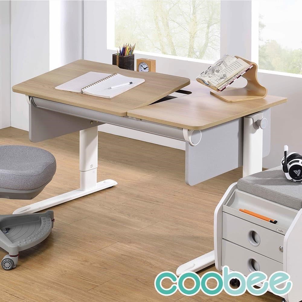 【coobee】CB-502 L板成長機能桌-120cm桌板(白灰/木紋灰)
