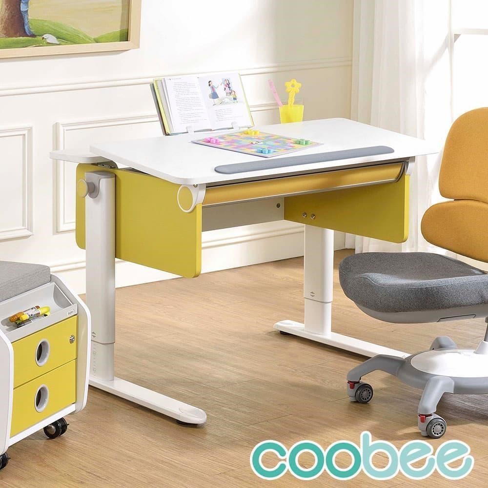 【coobee】CB-501雙板成長機能桌-93cm桌板(白灰/木紋灰)