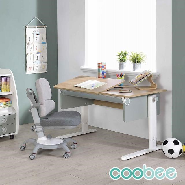 【coobee】L型板成長機能桌+142上下雙背椅 (CB-502)