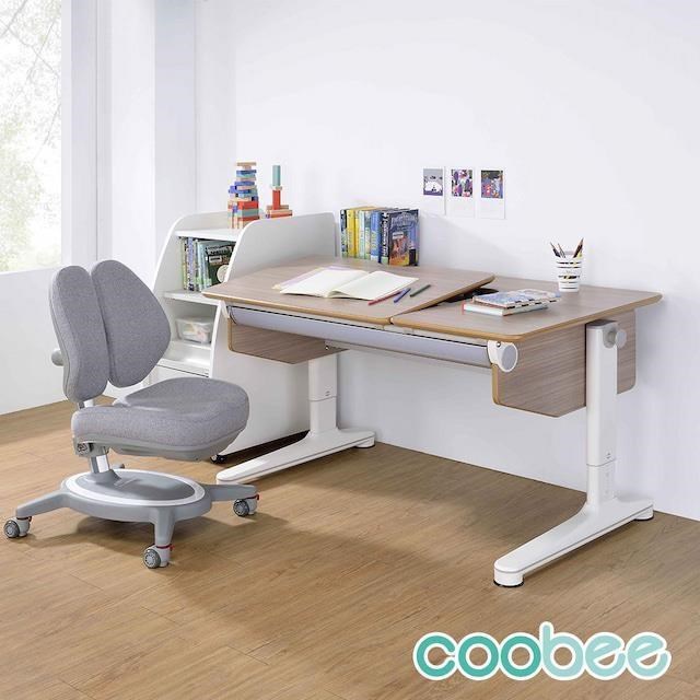 【coobee】L板成長機能桌+132雙背椅 (CB-602)