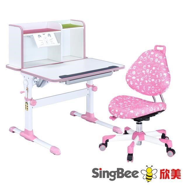 【SingBee 欣美】DIY智能小博士雙板桌+137椅 兒童書桌椅/成長書桌椅/成長書桌