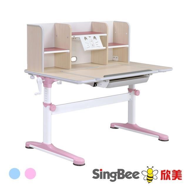 【SingBee 欣美】DIY-非凡成長U桌+120桌上書架-兒童書桌椅/成長桌椅組/台灣製