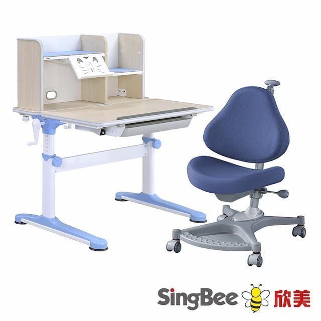 【SingBee 欣美】DIY-非凡成長雙板桌+90桌上書架+139S椅-兒童書桌椅/台灣製