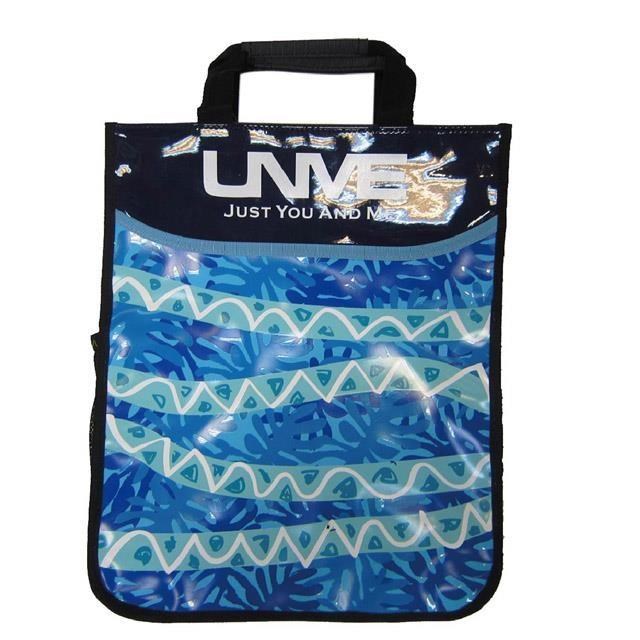 UNME 手提袋大容量可A4資料夾簡易外側可水瓶網袋可提防水尼龍布