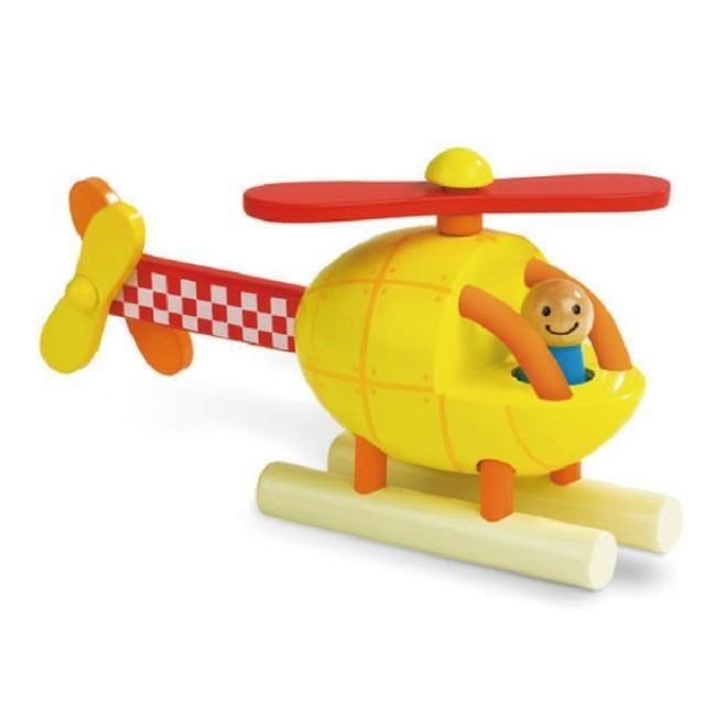 【法國 Janod】磁性拼裝積木-直升機(木製玩具) J05206