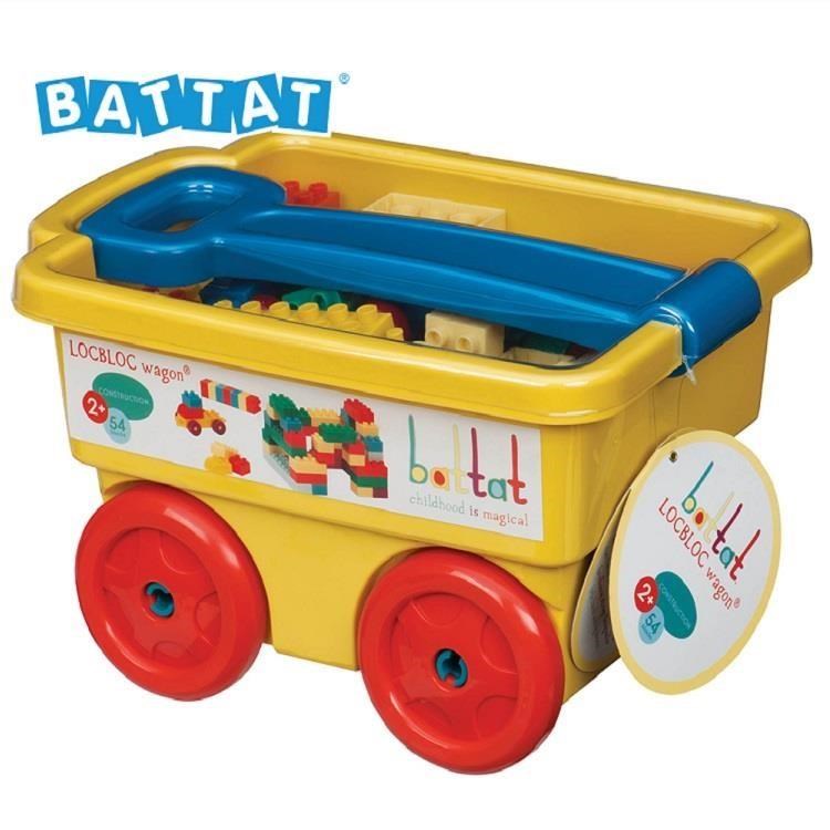 【美國 B.Toys 感統玩具】樂部落積木拖車 (手眼訓練) (堆疊積木)