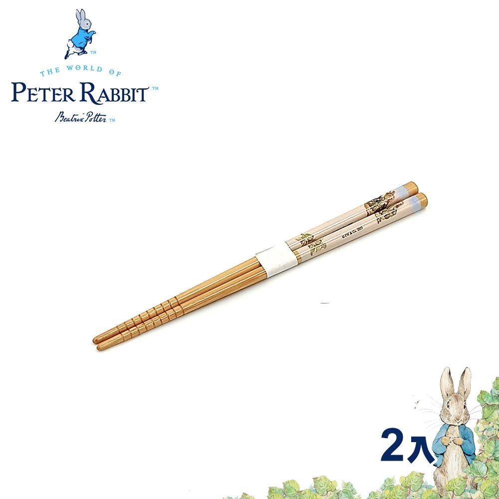 【Croissant科羅沙】Peter Rabbit 比得兔 PE小孩彩色筷18公分2入 綠色(687735)