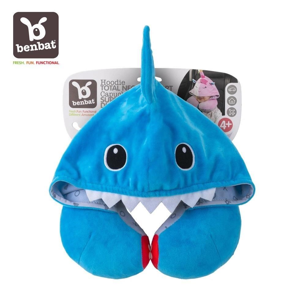 【Benbat】兒童連帽頸枕4Y+鯊魚藍