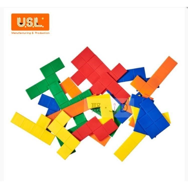 USL遊思樂臺製教具-形狀空間變化-等積異形板(5色60pcs) C3028A01