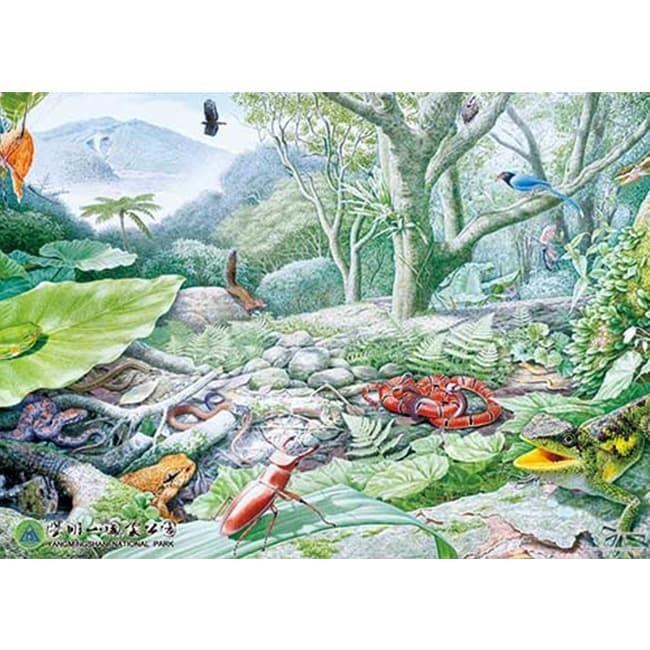 台製拼圖-陽明山國家公園手繪生態系列-陽明山生態圖 520片 HPY0520-004