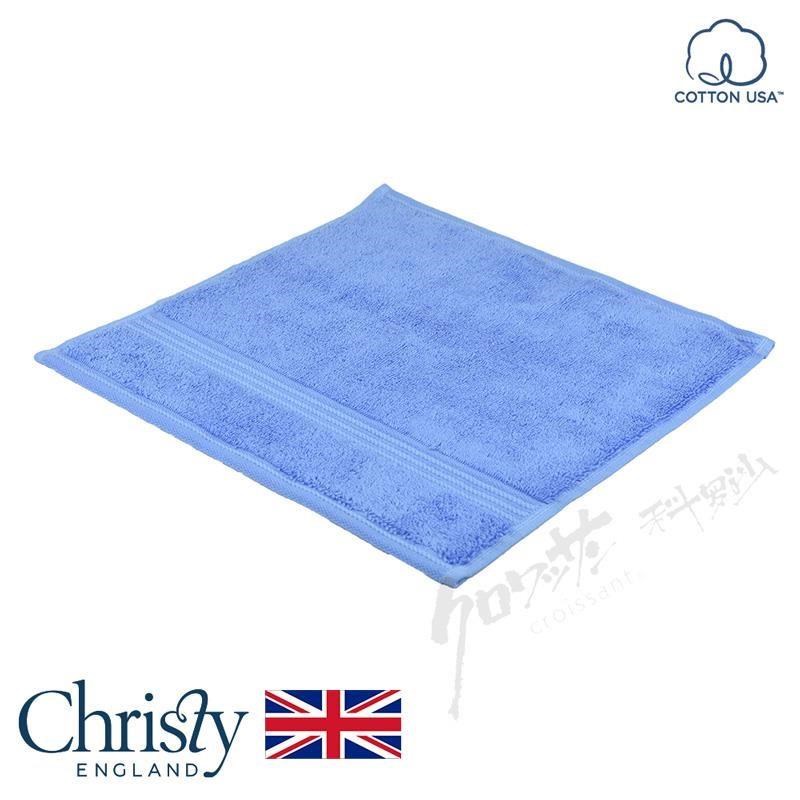 【Croissant 科羅沙】英國皇室品牌Christy 美國棉MARK方巾 水藍 33*33cm