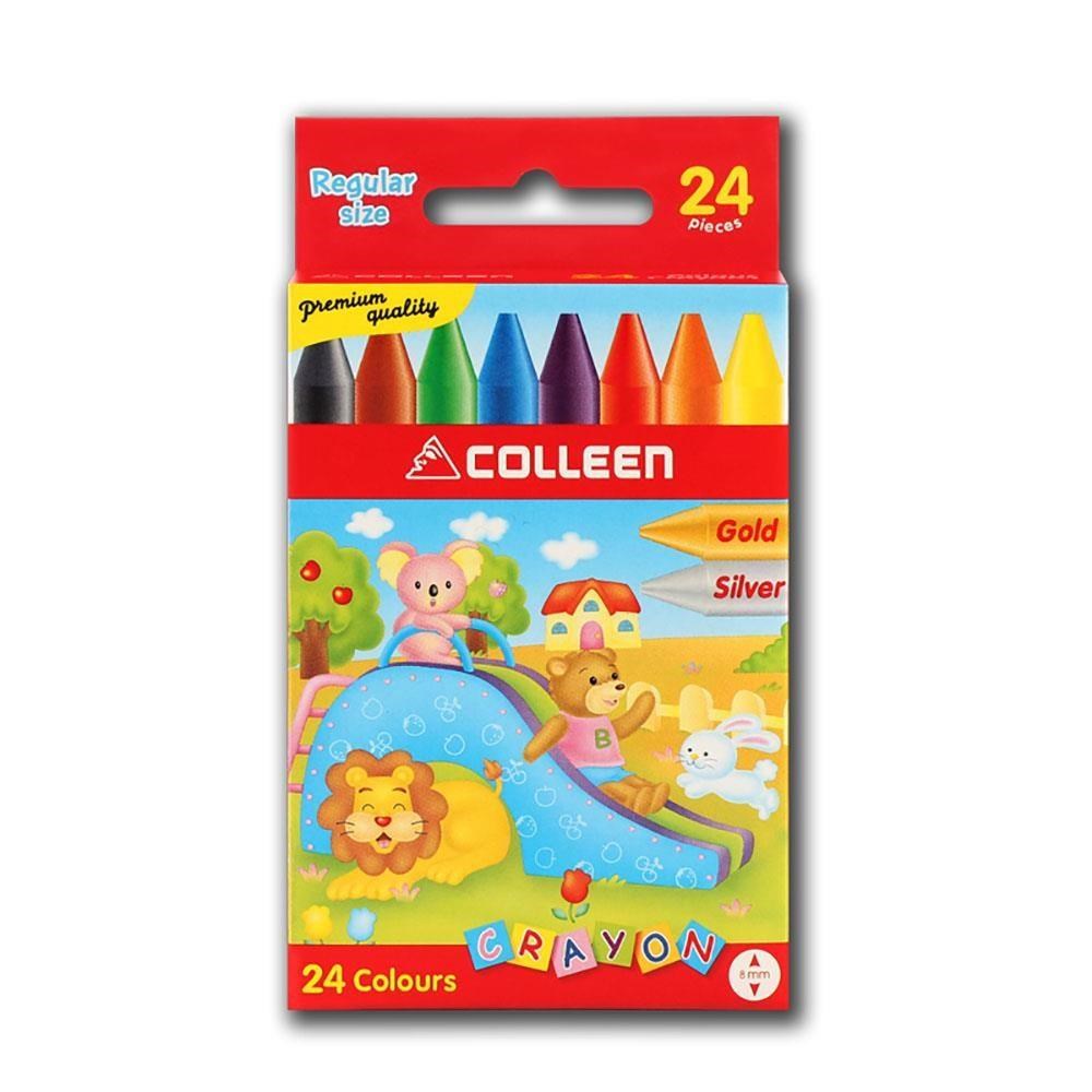 【COLLEEN】可力油性蠟筆 24色 12盒入/箱 CCY-24