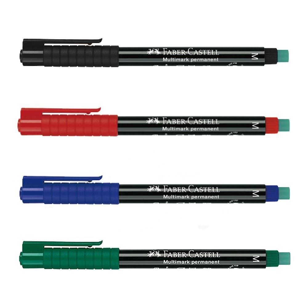 【Faber-Castell】輝柏 全能油性萬用筆 M 黑/藍/紅/綠色10支入/ 盒 1525