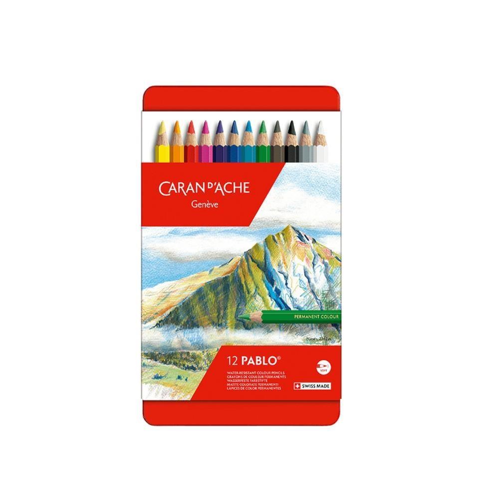 CARAN d'ACHE 瑞士卡達 PABLO 專家級油性色鉛 12色/盒 666.312