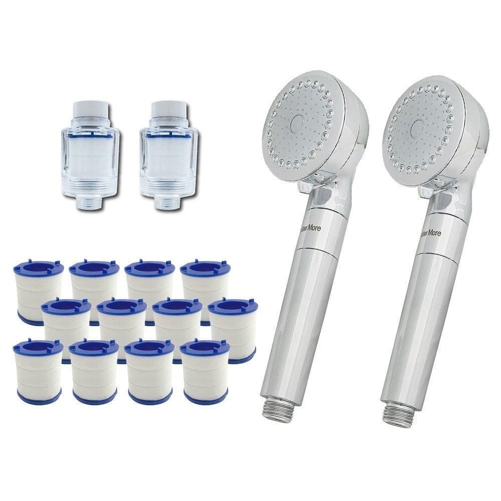 Water More 超微米氣泡蓮蓬頭KB688*2+除氯過濾器*2+替換濾芯*12顆