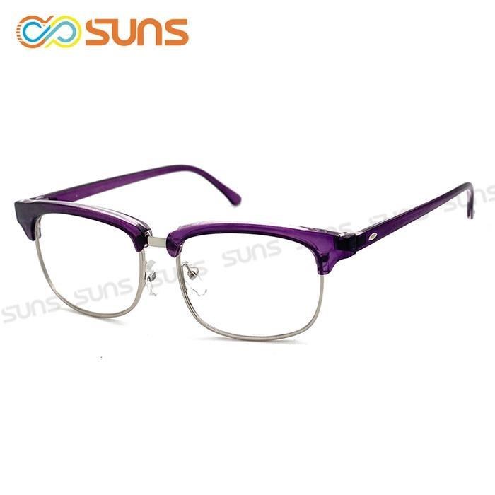 【SUNS】時尚潮流文青款紫框老花眼鏡 超輕盈 精品老花