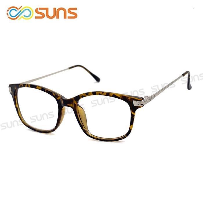 【SUNS】時尚潮流簡約茶細框老花眼鏡 輕巧佩戴舒適 閱讀眼鏡