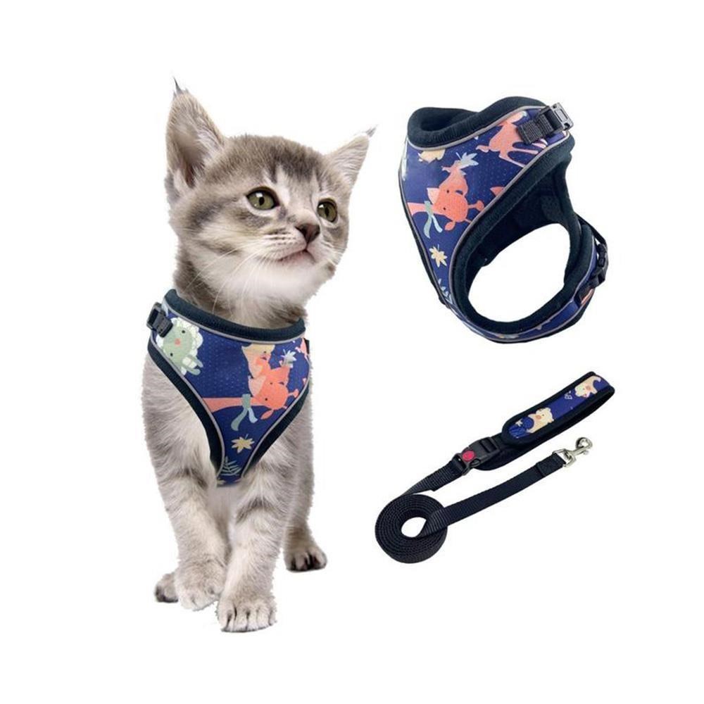 【ST ZONE】動物星球貓咪專用胸背帶 附專用牽繩