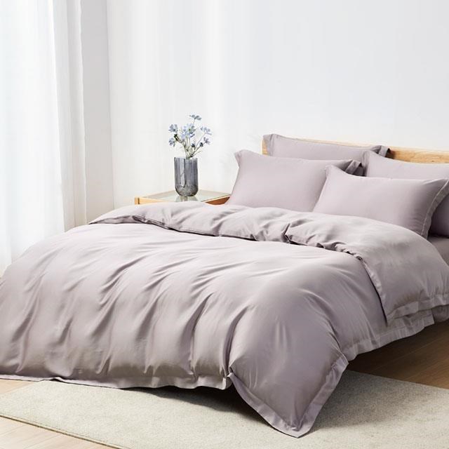 素色60支天絲100%萊賽爾兩用被床包枕套四件組 / 乾燥紫 (3.5X6.2尺)