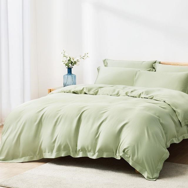 素色60支天絲100%萊賽爾兩用被床包枕套四件組 / 松霧綠 (3.5X6.2尺)