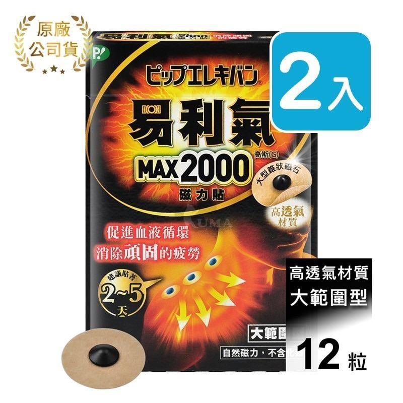 【易利氣】磁力貼 大範圍型 2000高斯 (12粒*2盒)