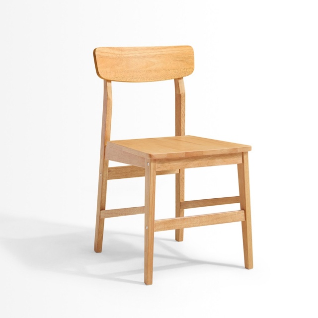 林氏木業現代簡約實木原木色餐椅 LS003S2-C-兩入